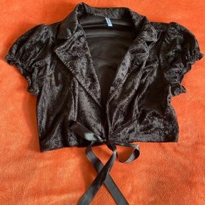 Cropped velvet  top